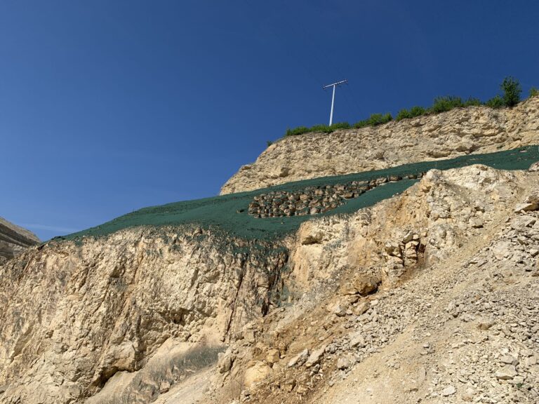 Hydraulically applied erosion control on a graded slope
