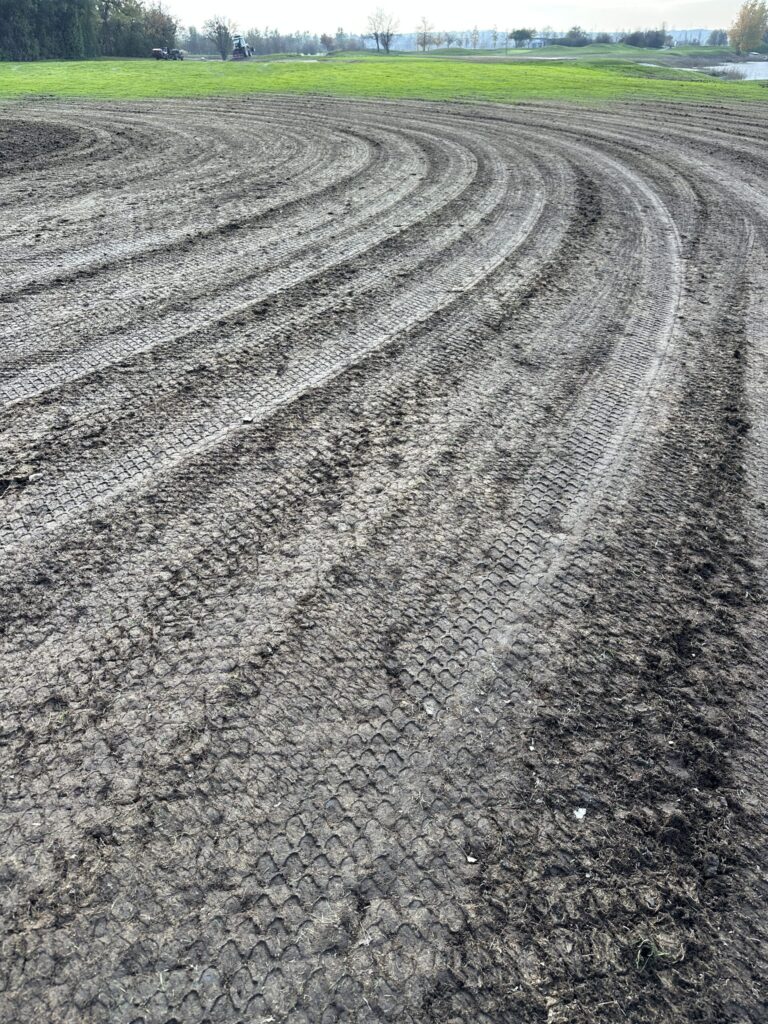 Prepared subgrade before hydroseeding